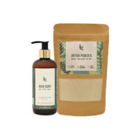 Hair Cure Shampoo with Amla, Reetha, Shikakai + 100% Herbal Ubtan Powder - Almond, Sandalwood, Dry Rose (Combo)